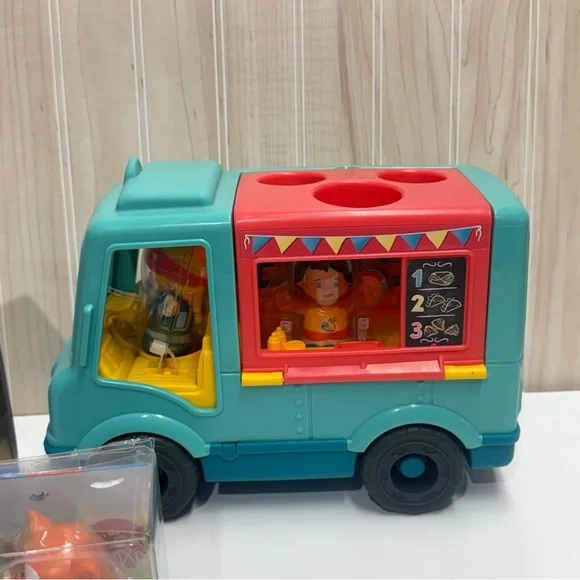 Fisher-Price Teal Play School Bus with Little People Figures - Picture 4 of 4